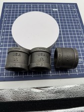 Pack of 3 Couplings 1-1/4" Threaded 150 Black Malleable Iron Coupling
