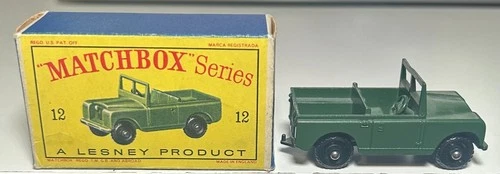 Matchbox Lesney #12 Green Land Rover With Box