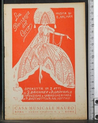 DIE PRINZESSIN DES ZIRKUS. BRAMMER, GRUNWALD. MAURO MUSICAL CASA.