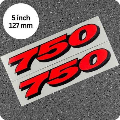 750 Neon Red Decals Sticker GSXR GSXF GSX F R S Set of Two 5 inch Long Decal