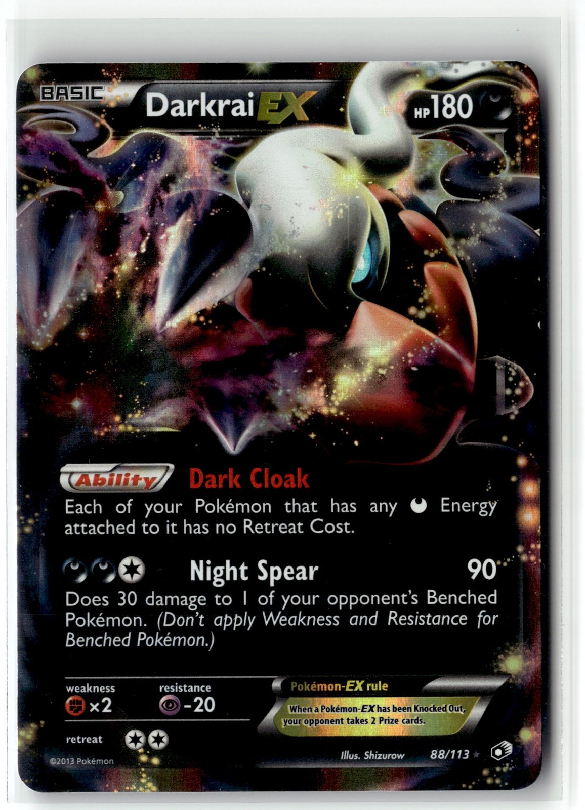 Darkrai EX ⭐️ 88/113 Holo Rare EX Legendary Treasures 2013 Pokemon NM