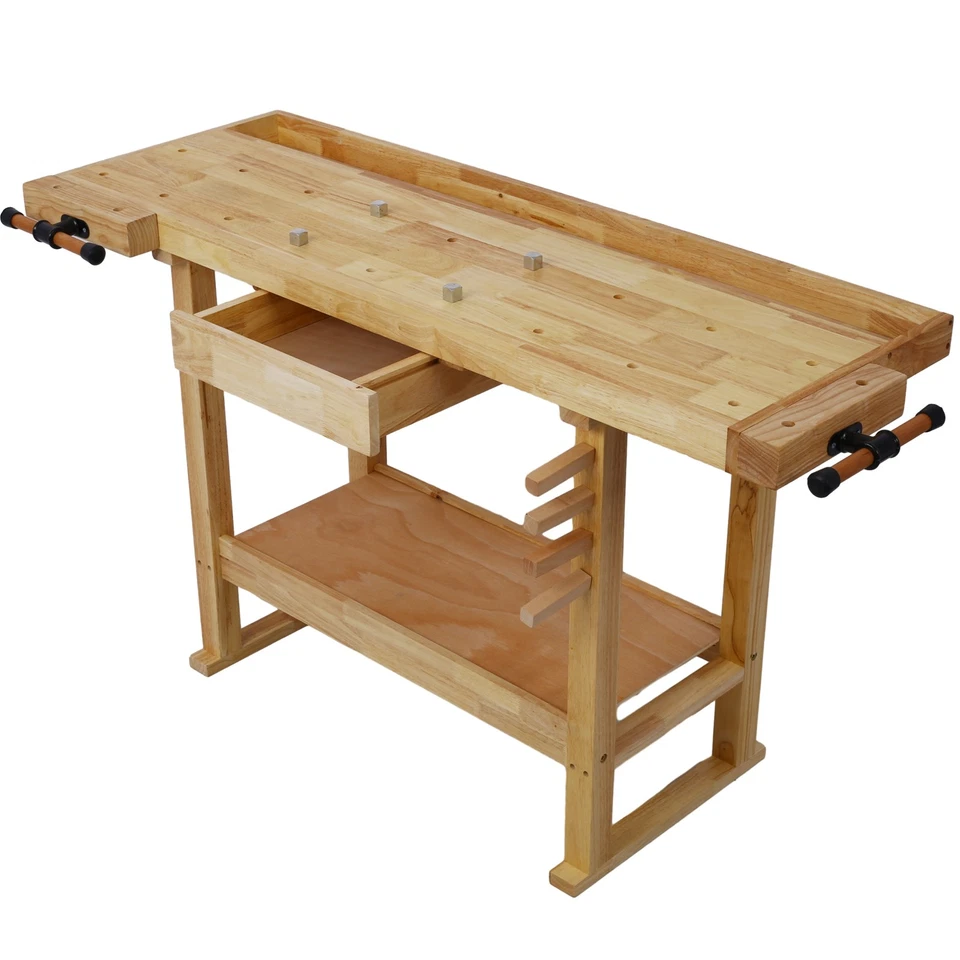 55-Inch Wood Workbench for Garage Workshop and Home with Bar Clamps Set 4 Packs - Image 3 of 4
