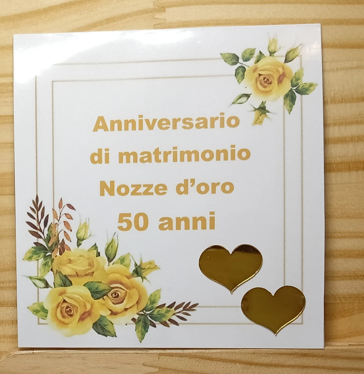 Biglietto Anniversario Matrimonio Biglietto Pop-up 50° Anniversario Matrimonio - Auguri 3D In Oro Per Nozze D'Oro, Regalo Elegante Biglietto 3D Nozze Oro - Foto 4