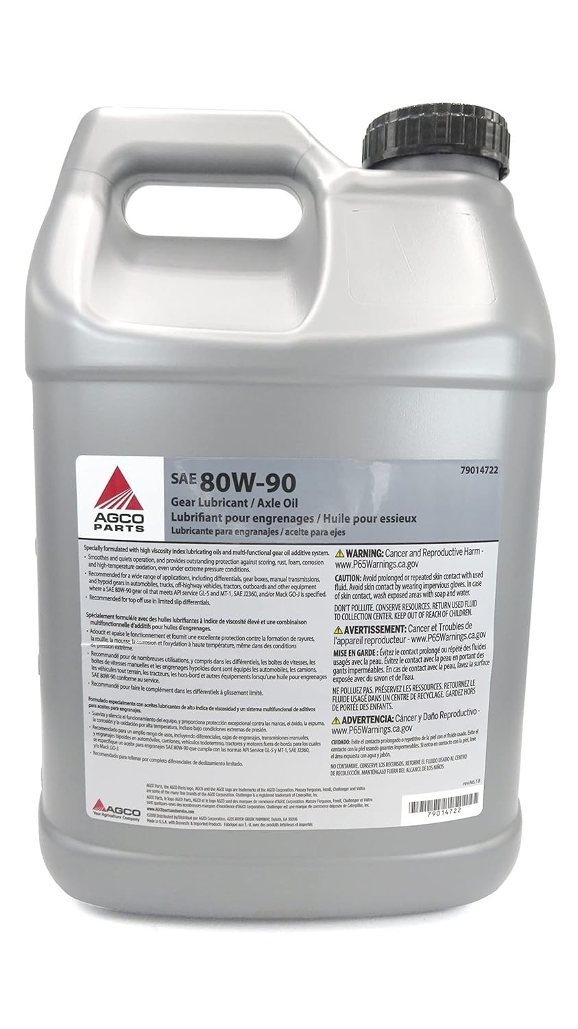 AGCO SAE 80W-90 Conventional Gear Lubricant Axle Oil 2.5 Gallon, 79014722