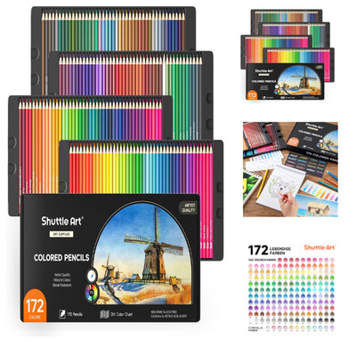 Shuttle Art Buntstifte Set 172 Farben Metallfarben Holzstifte