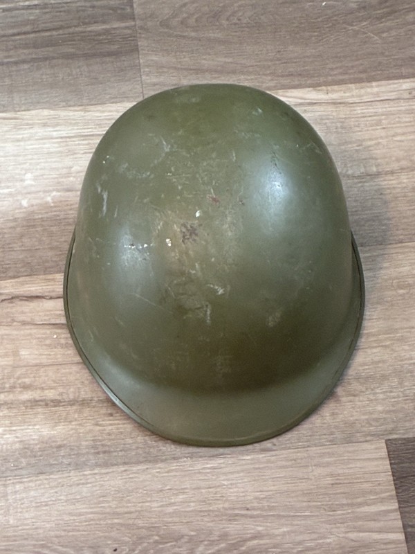 Vintage Korean War US Military M1 Helmet With Liner Strap Used Olive Drab Green