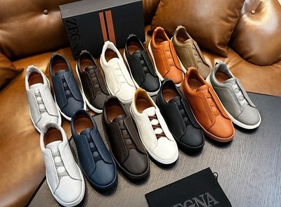 White Leather Slip-On Sneakers with Elastic Straps