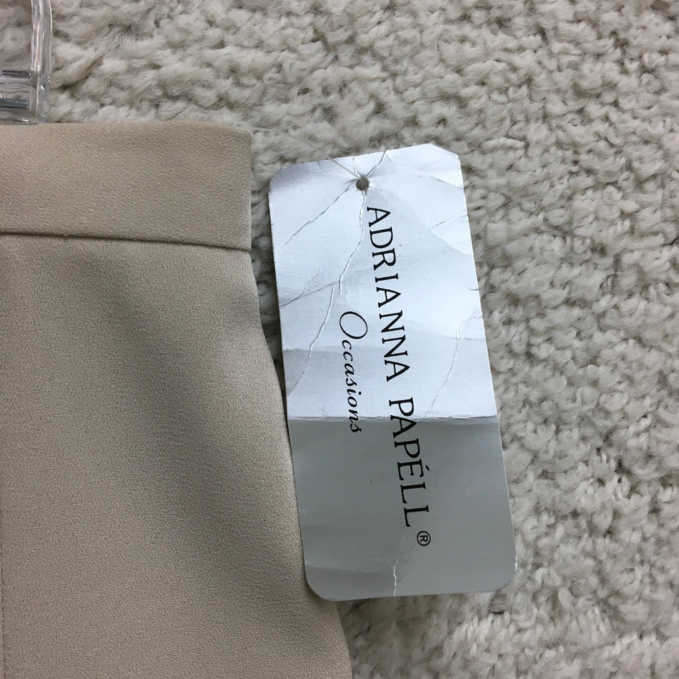NUEVA Falda Adrianna Papell 16 Adulto Beige Maxi Recta Lápiz Abertura Lateral Para Mujer Foto 3 de 4