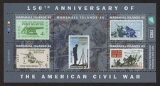 MARSHALL ISLANDS, SCOTT # 1037, MNH MINI SHEET - AMERICAL CIVIL WAR, YEAR 2012