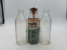 Vintage Glass Baby Bottles Pyrex Evenflo Nursing Unit Lot of 3