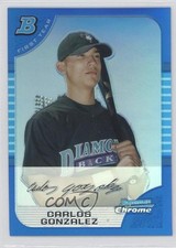 2005 Bowman Chrome First Year Blue Refractor 123/150 Carlos Gonzalez #316 9bw