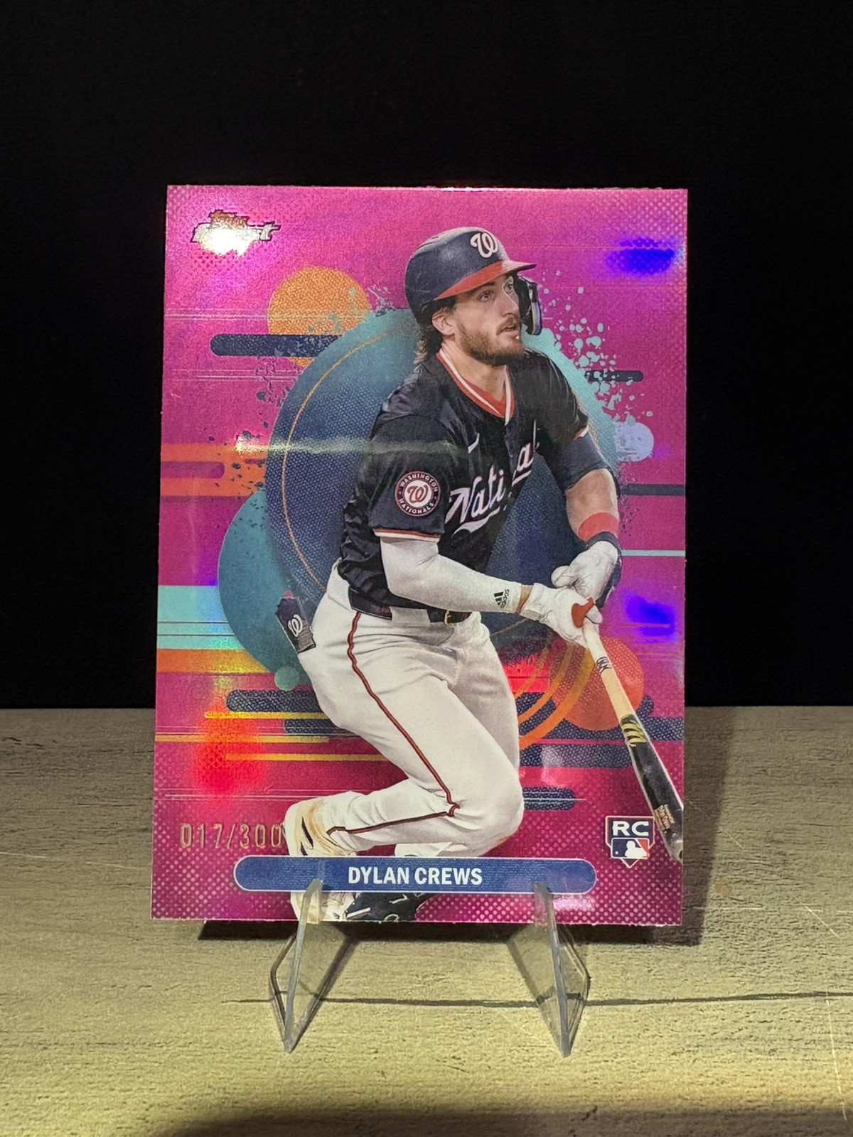 2025 Topps Finest Uncommon Dylan Crews #125 Magenta /300 (RC) NATIONALS