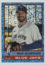 2025 Topps Heritage High Number Chrome Light Blue Sparkle Max Scherzer #701 1i3j
