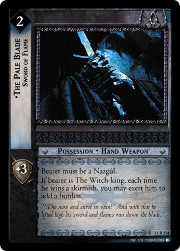 The Pale Blade, Sword of Flame Moderately Played LOTR: Shadows