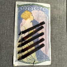 Antique Vintage 1919 Magic Hair Curlers Clip Barette Turquoise-shell Look