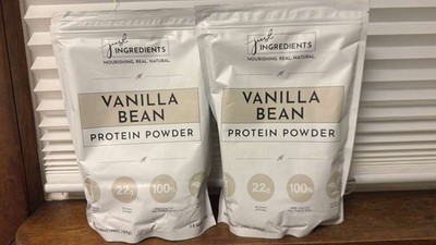 2 pack Just Ingredients Vanilla Bean Protein Powder   Clean, Natural