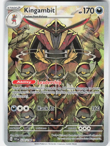 Pokemon Kingambit 220/198 Illustration Rare Scarlet & Violet Pokemon Holo NM
