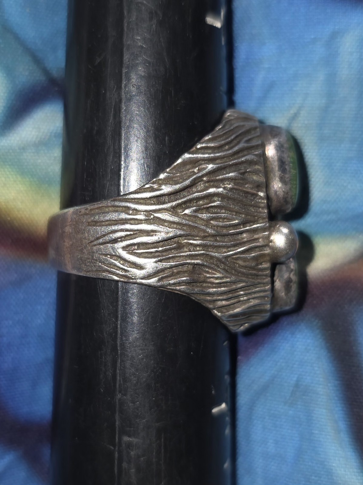 Unsigned Ring Green Turquoise Sterling Silver Nav… - image 4