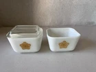 vintage pyrex golden butterfly Refrigerator Dish W Lid Extra Bottom