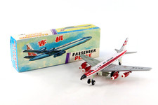Passenger Plane Friction MF-240 Vintage Tin Toy China Litho Jet Airliner