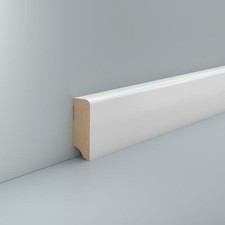 MDF Sockelleiste weiß 19 x 58 Foliert RAL 9016 Weiße Fußleiste Modell Korbach
