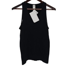 Fabletics Serenity Seamless Small Tank Top Black Mesh Back TK1828764-0001-17030