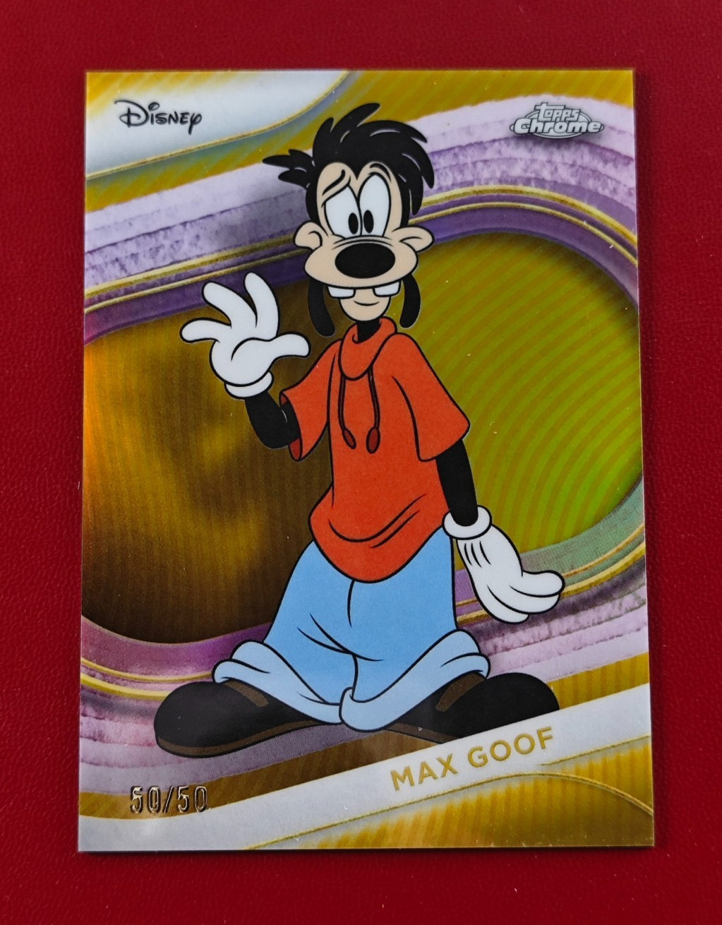 Max Goof 2025 Topps Chrome Disney #33 Gold Refractor /50 Price