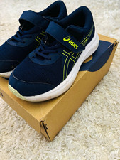 ASICS Contend Unisex Kids Hook Loop Mesh Sneakers Blue/Green US 3 EU 35