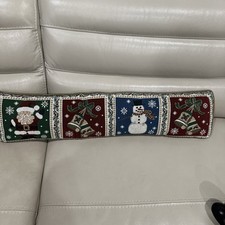 Fashion Vintage Christmas Decorative Pillow NeedlePoint Santa Bells Snowman 30  