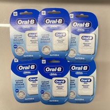 6 PACK GLIDE Oral-B Healthy Gums Micro-Textured Unflavored Floss 54.6 yds each