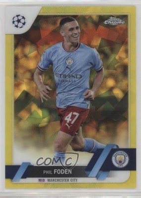 2022 Topps Chrome Sapphire UEFA Club Competitions Yellow 38/99 Phil Foden 0si2