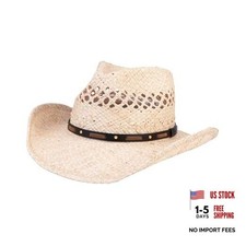 Straw Cowboy Hats Cowgirl Hat Western Cowboy Hat Rancher Hat for Men 02-beige
