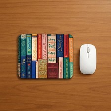 Dark Academia Book Stack Mouse Pad Literary D...