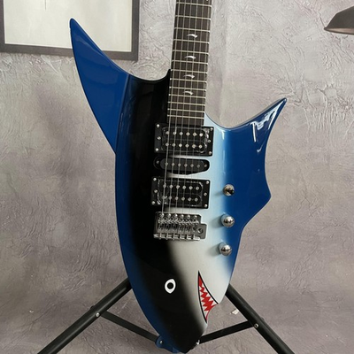 #ad Factory Blue Shark Electric Guitar Rosewood Fretboard Chrome Hardware Bone Nut $237.00