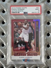 2019-20 Hoops #21 Kawhi Leonard Action Shots PSA 9