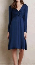 New Bailey 44 Long Sleeve Ruched Pullover Dress Women M Cocktail Elegant Rayon 