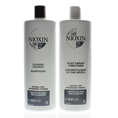 Nioxin System 2 Cleanser & Scalp Therapy Conditioner 33.8 oz Duo 