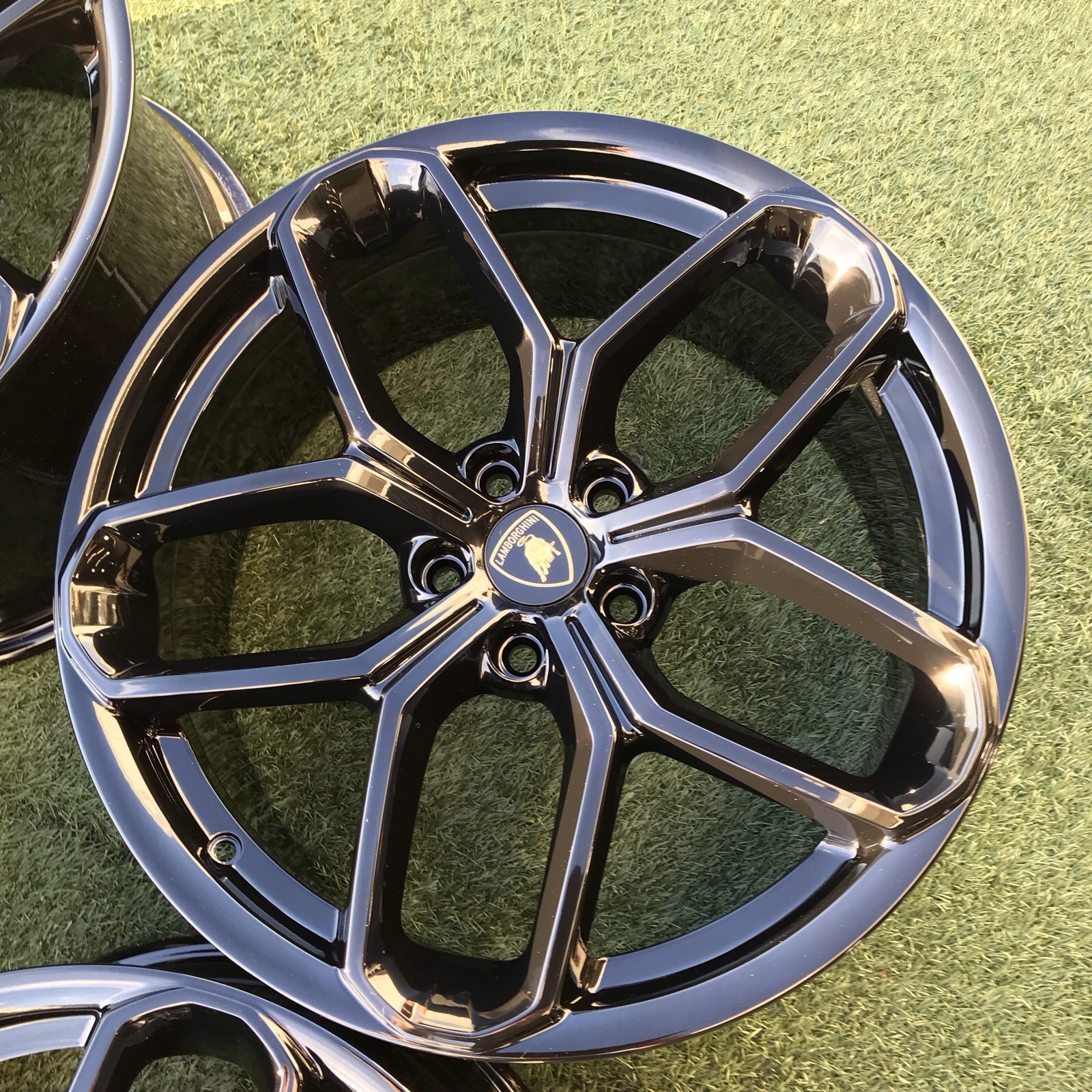 19 LAMBORGHINI RIMS OEM BLACK SET 4 GENUINE 4T0601017K HURACAN