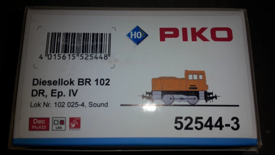 PIKO 52544 Diesellok BR 102 025-4 DR, Bw Riesa Ep. IV, DC/digi. NEU+unbenutzt OK - Bild 2 von 2