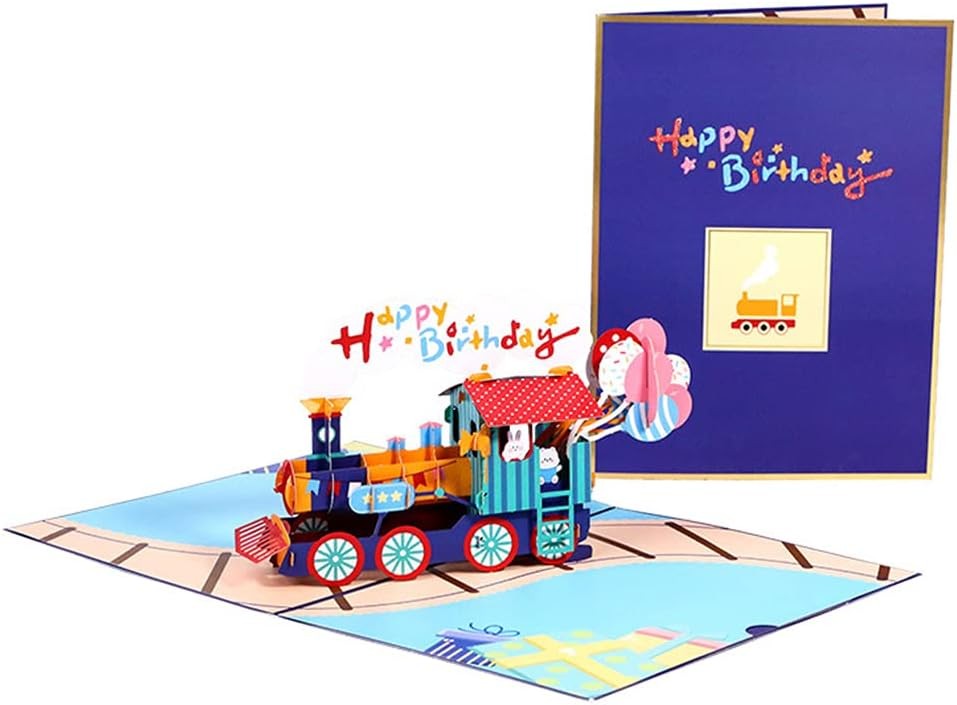  - Train Full Of Wishes Pop Up Birthday Card - Image 2