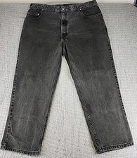 VTG 2001 Levi's Jeans Mens 44x30 Black 545 Loose Fit Brown Tab USA Made Tag Y2K
