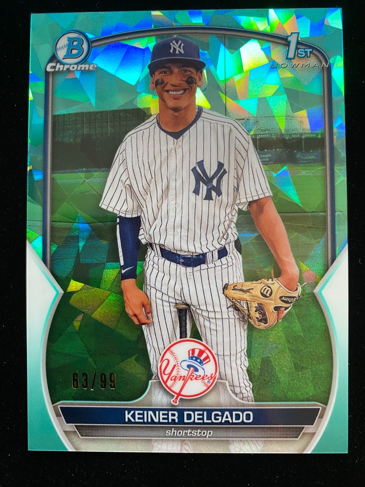 2023 Bowman Chrome Sapphire KEINER DELGADO 1st Rookie AQUA REFRACTOR #/99 RC SP