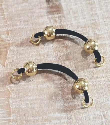 Metal Beads -Fake Barbell - non piercing nipple jewelry nipple rings - b-076