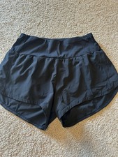 Women s Active Running Shorts Black High-Waisted - Built-In Liner Size Medium