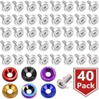 40PCS JDM Billet Aluminum Fender Bumper Hood Washer Bolt Engine Bay Dress Up Kit