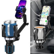 2 in 1 Cup Holder Phone Mount Adjustable Cup Holder Expander For 12-46 oz Drink