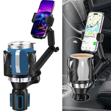 2 in 1 Cup Holder Phone Mount Adjustable Cup Holder Expander For 12-46 oz Drink