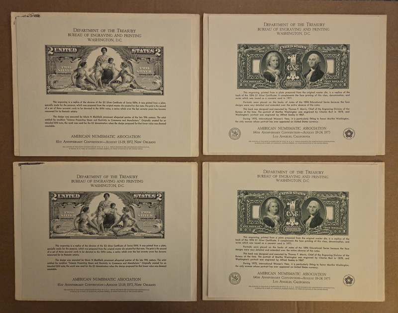 $2 Silver Certificate Reproduction Engraving Print US Paper Money Banknote