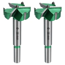 2pcs Forstner Drill Bit 1-1/2" (38mm) Carbide Upgraded 3 Flutes Wood Drill Bits