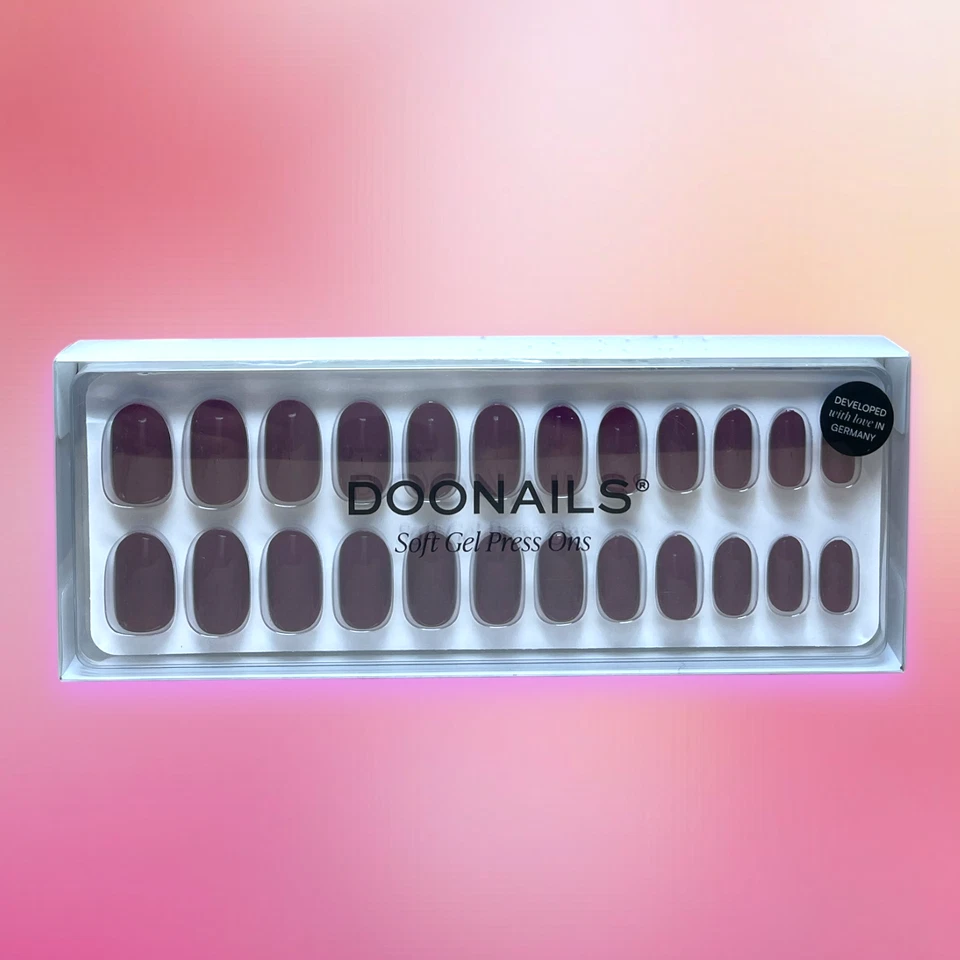 DOONAILS Soft Gel Press On Nails 30er Set- abgerundete Form Violett Näge